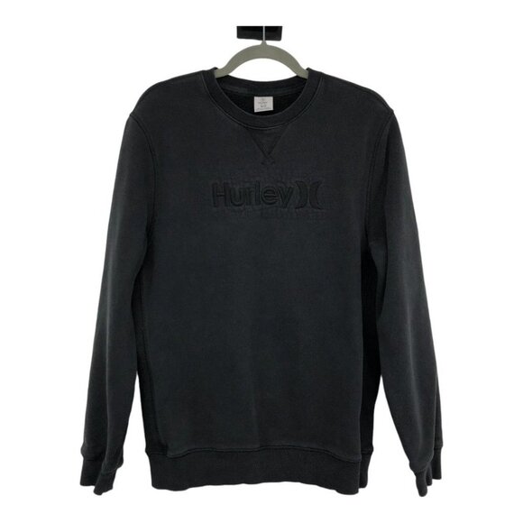 Hurley men's Black monogram logo front crewneck pullover sweater M - Picture 16 of 16